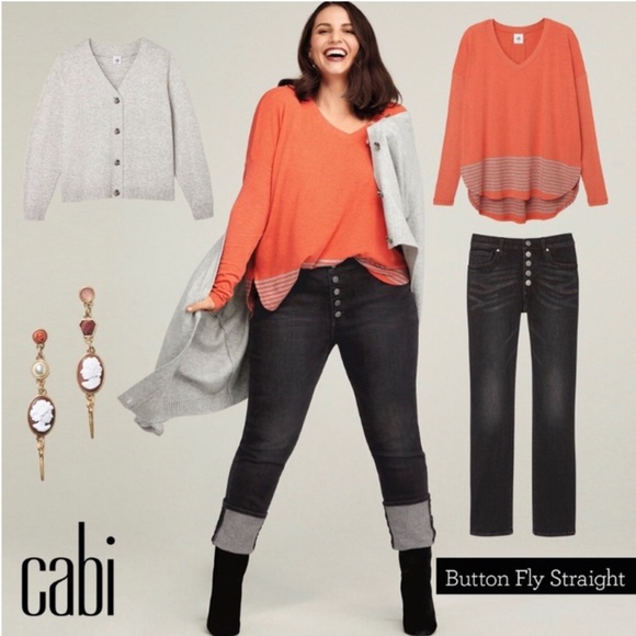 CAbi Denim - CAbi Button Fly Straight Carbon | Faded Black Jeans Style Number 4149